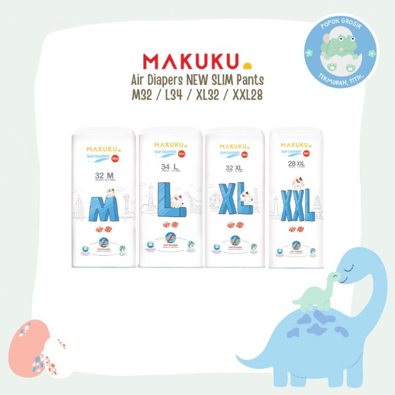 Makuku Training Pants Slim M32/L34/XL32/XXL28 - Diapers Celana