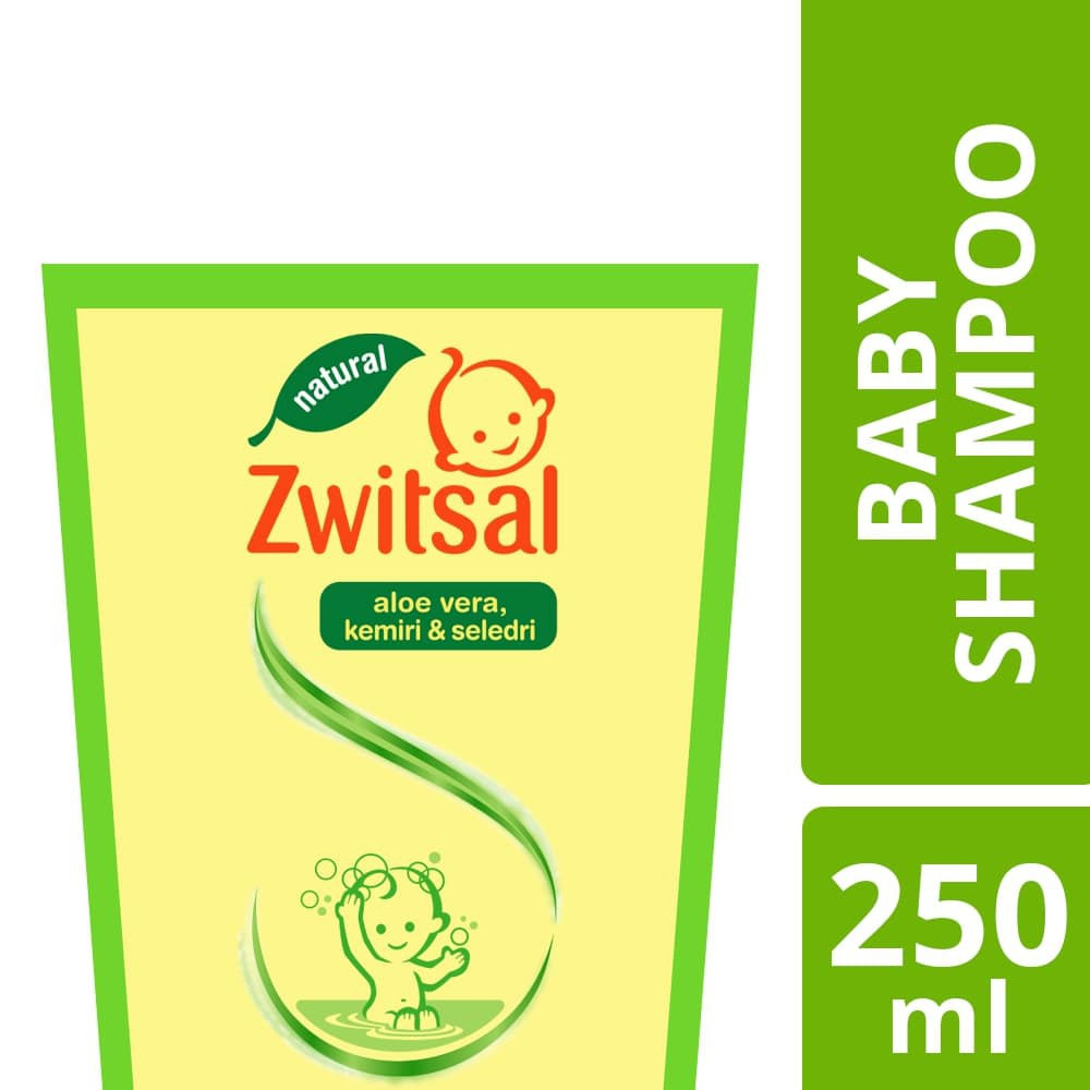 Zwitsal Shampo Nat Aloe Vera Kemiri Seledri Pouch 250ml - Shampo Bayi