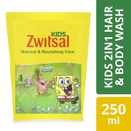 Zwitsal Kids 2in1 Green Natural n Nourishing Care 250ml - Shampoo Bayi