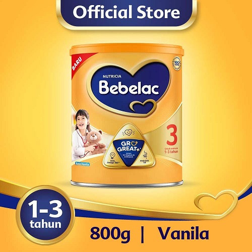 Bebelac 3 Madu/Vanila 800gr - Kemasan Kardus & Kaleng