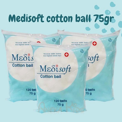 Medisoft Cotton Ball 120 Biru - Kapas Bulat