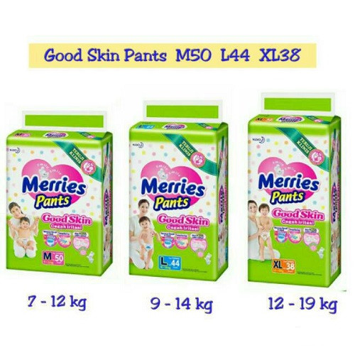 Merries Pants Good Skin M50/L44/XL38/XXL28 - Diapers Celana
