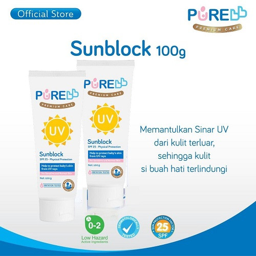 Pure Baby Sunblock Tube 100gr - Sunblock Anak