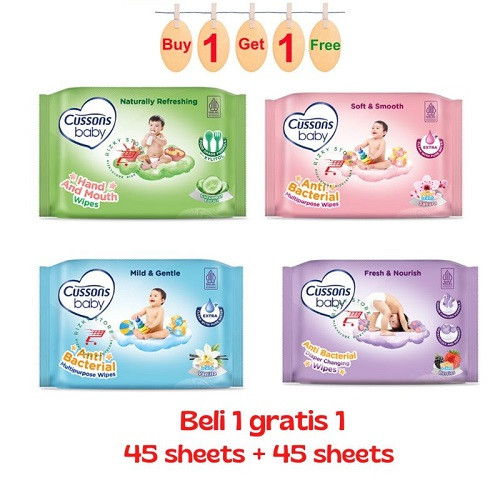 Cussons Wipes - Tisu Basah Bayi Buy 1 Get 1