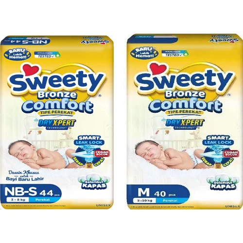 Sweety Bronze Comfort NB-S24/NB-S44/M40 - Popok Perekat Bayi
