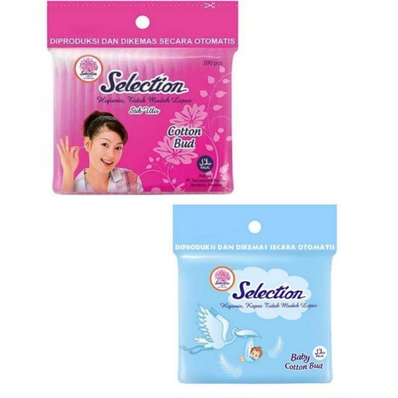 Selection Cotton Bud Dewasa/Baby 100pc - Pembersih Telinga