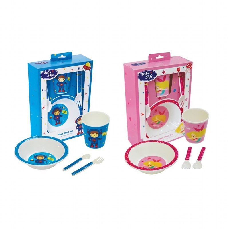 Baby Safe FS64 Set Meal Pink/Blue - Peralatan Makan Baby