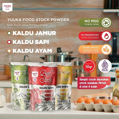 Yuuka Kaldu Jamur/Sapi/Ayam 50gr - Kaldu Mpasi