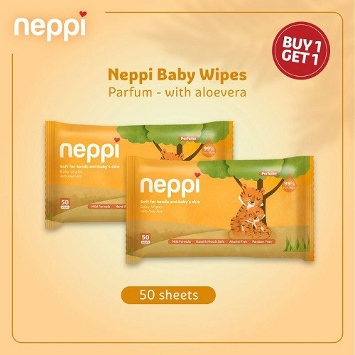 Neppi Baby Wipe Parfum 50pc - Tisu Basah Neppi Parfum Buy 1 Get 1